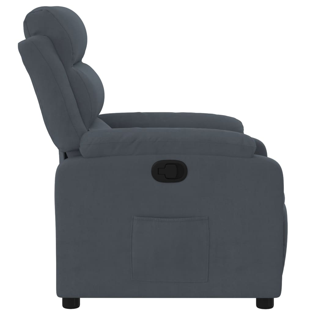 Fauteuil inclinable Gris foncé Velours