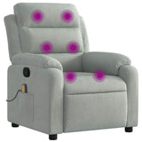 Fauteuil de massage inclinable gris clair velours