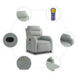 Fauteuil de massage inclinable gris clair velours