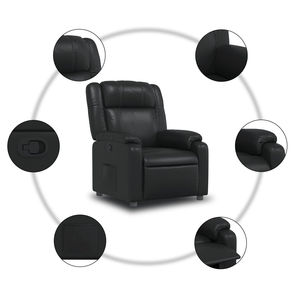 Fauteuil inclinable Noir Similicuir