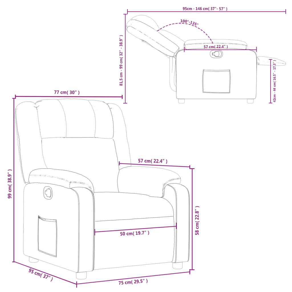 Fauteuil inclinable Marron Similicuir