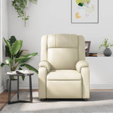 Fauteuil inclinable de massage Crème Similicuir