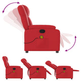 Fauteuil de massage inclinable rouge similicuir