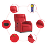 Fauteuil de massage inclinable rouge similicuir