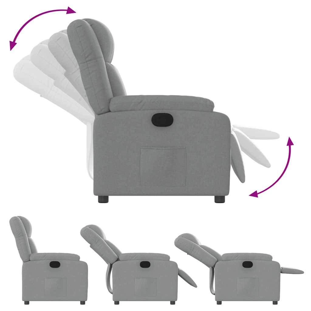 Fauteuil inclinable Gris clair Tissu
