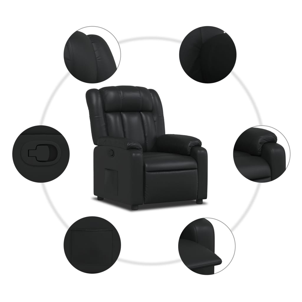 Fauteuil inclinable Noir Similicuir
