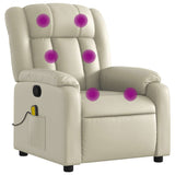 Fauteuil inclinable de massage Crème Similicuir