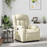Fauteuil inclinable de massage Crème Similicuir
