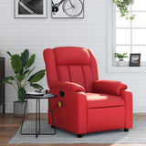 Fauteuil de massage inclinable rouge similicuir