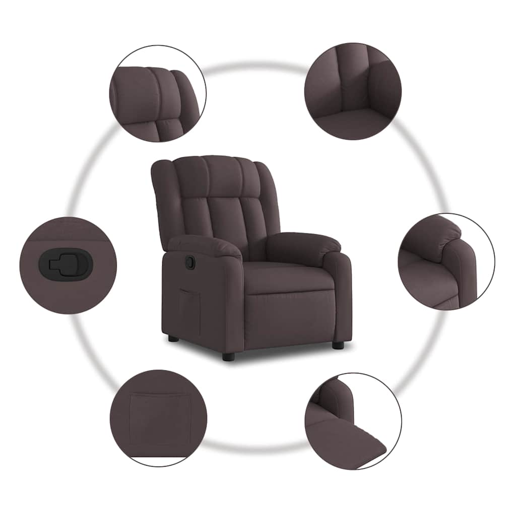 Fauteuil inclinable Marron foncé Tissu