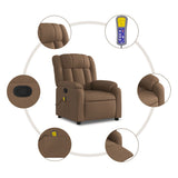Fauteuil de massage inclinable Marron Tissu