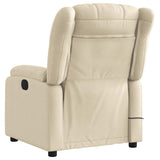 Fauteuil de massage inclinable Crème Tissu
