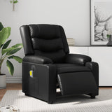 Fauteuil de massage inclinable électrique noir similicuir
