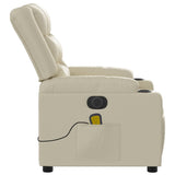 Fauteuil de massage inclinable électrique crème similicuir