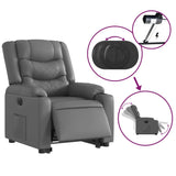 Fauteuil inclinable électrique gris similicuir