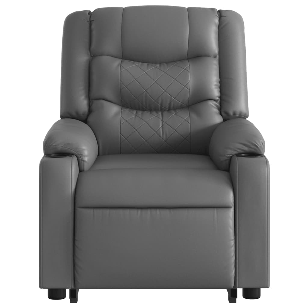 Fauteuil inclinable électrique gris similicuir