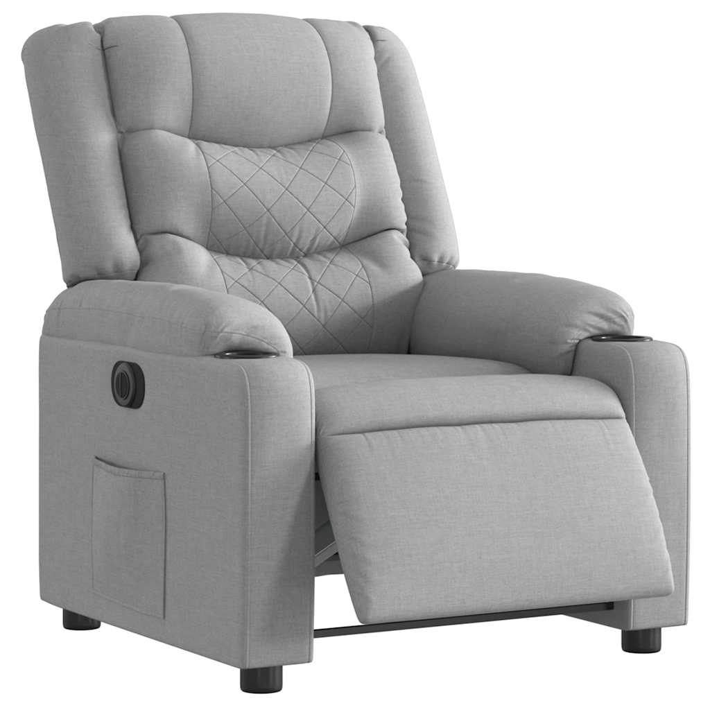 Fauteuil inclinable électrique Gris clair Tissu