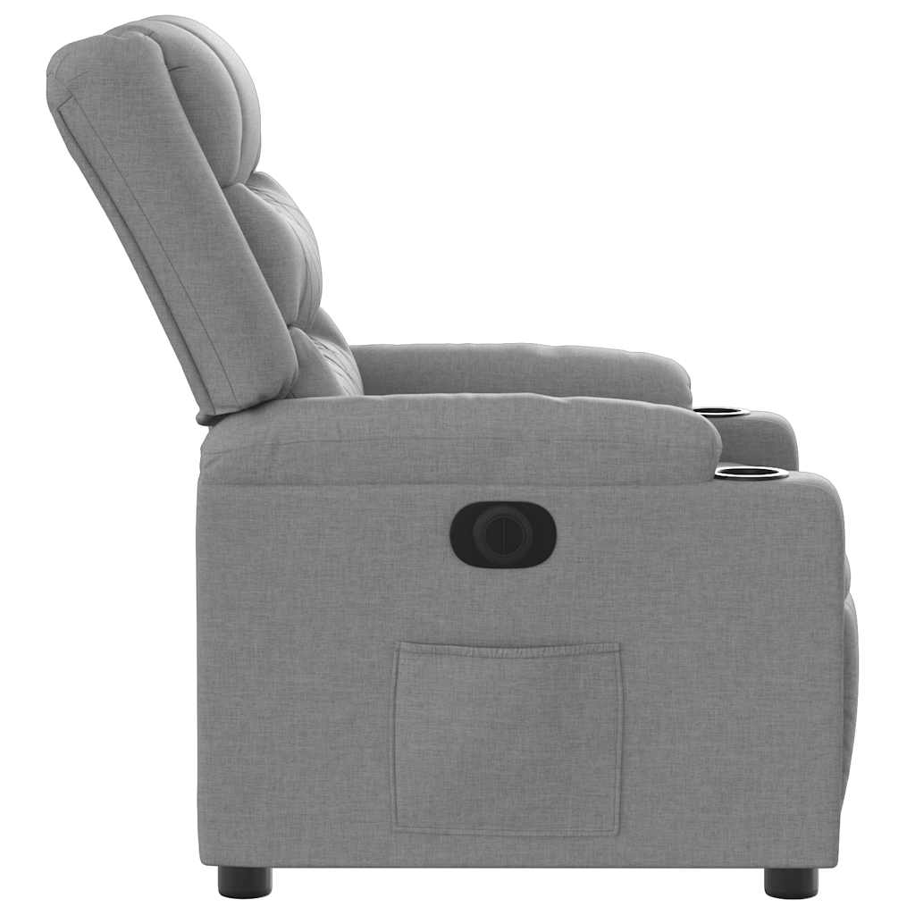 Fauteuil inclinable électrique Gris clair Tissu