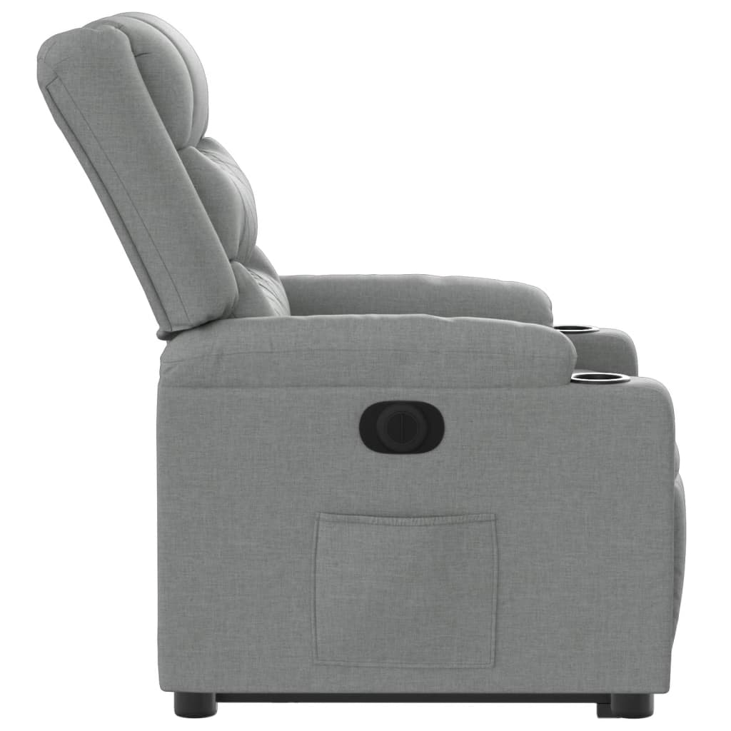 Fauteuil inclinable électrique gris clair tissu