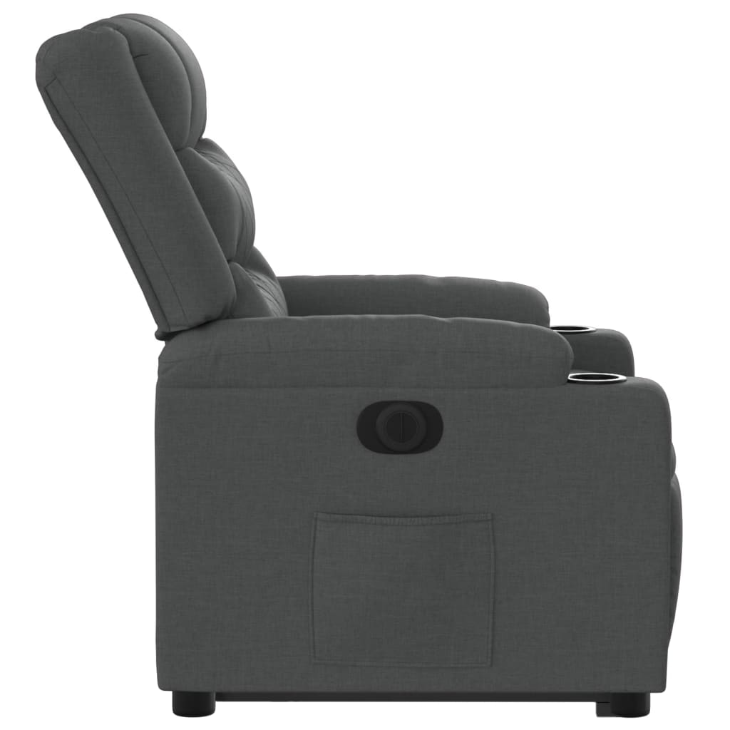 Fauteuil inclinable électrique gris foncé tissu