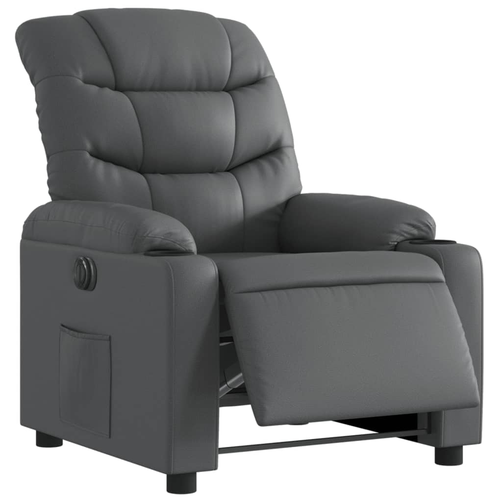 Fauteuil inclinable électrique Gris Similicuir