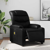 Fauteuil de massage inclinable électrique noir similicuir