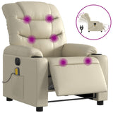 Fauteuil de massage inclinable électrique crème similicuir
