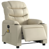 Fauteuil de massage inclinable électrique crème similicuir