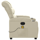 Fauteuil de massage inclinable électrique crème similicuir
