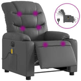 Fauteuil de massage inclinable électrique gris similicuir