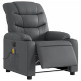 Fauteuil de massage inclinable électrique gris similicuir