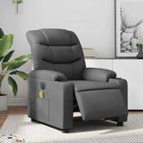 Fauteuil de massage inclinable électrique gris similicuir