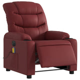 Fauteuil de massage inclinable électrique rouge bordeaux