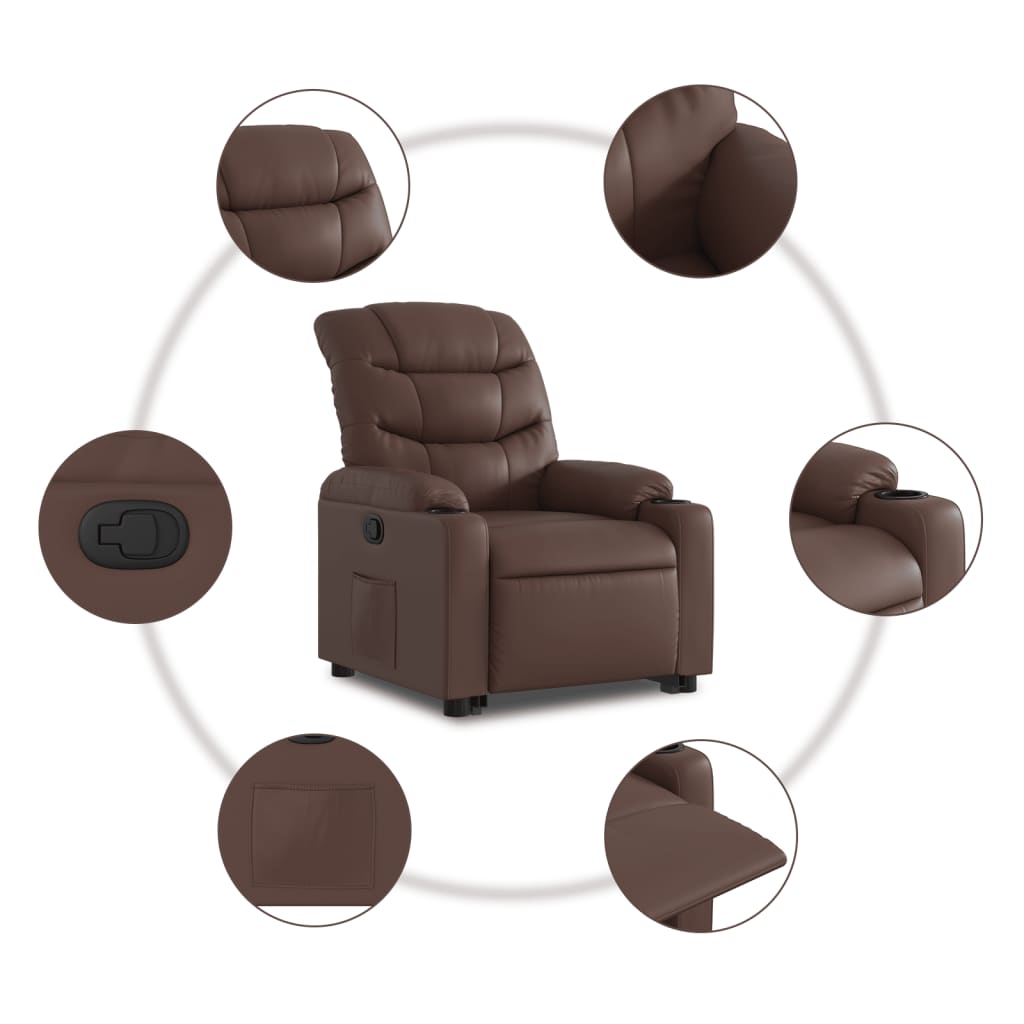 Fauteuil inclinable marron similicuir