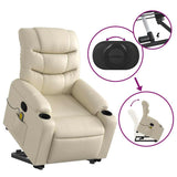 Fauteuil inclinable de massage Crème Similicuir