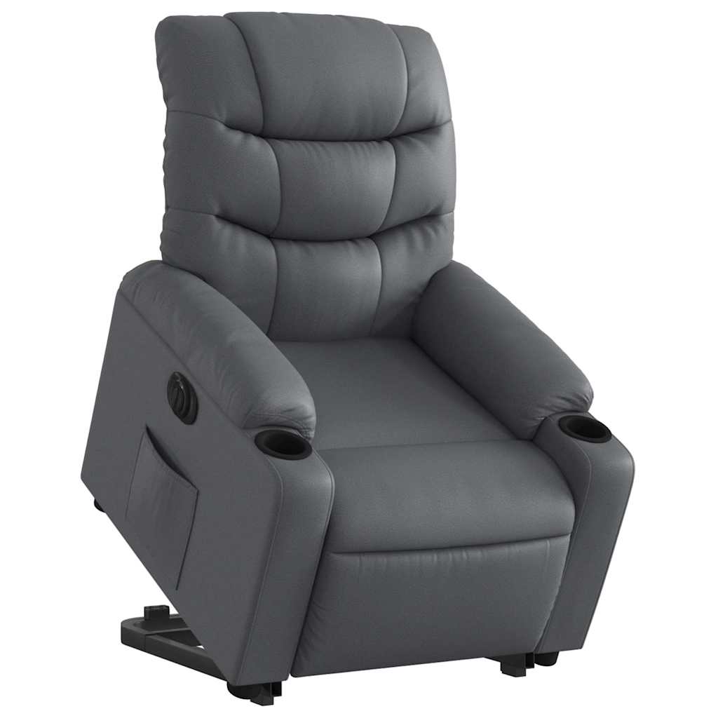 Fauteuil inclinable électrique gris similicuir