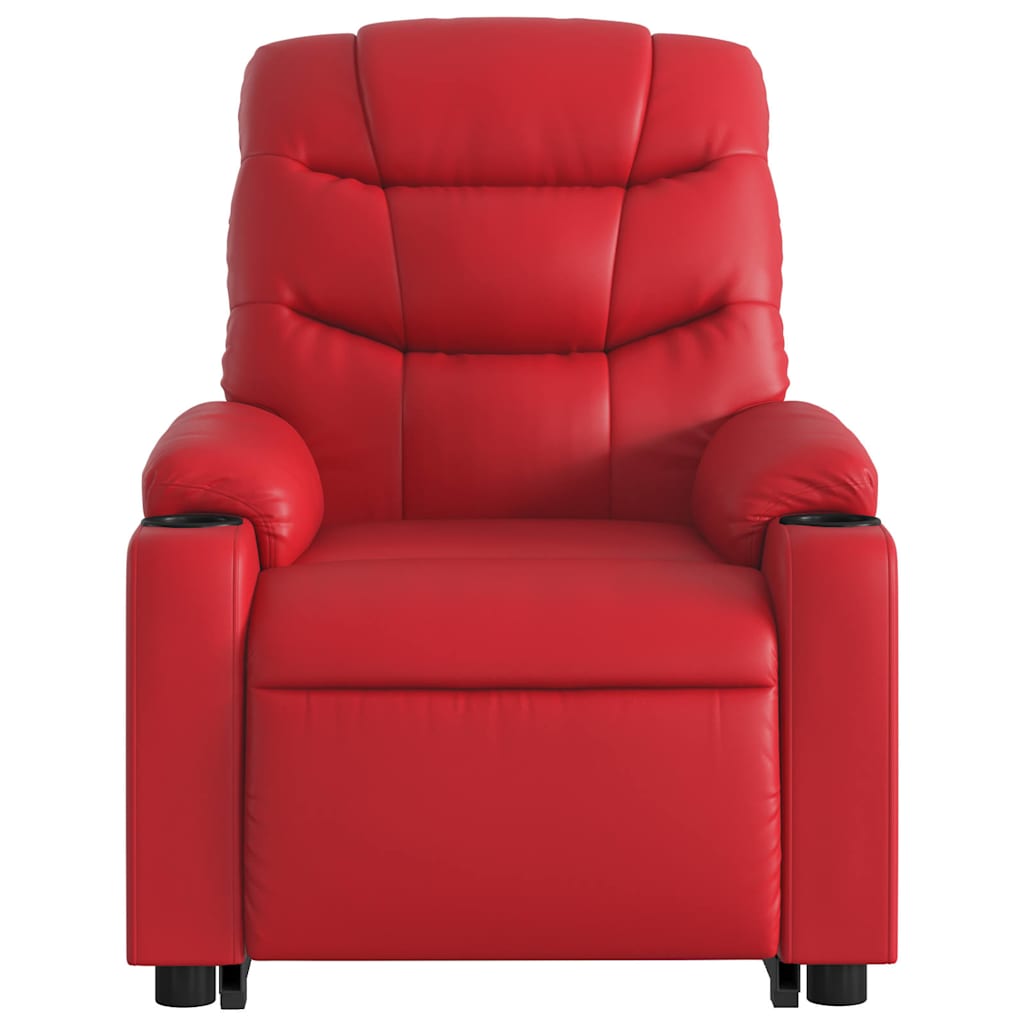 Fauteuil inclinable électrique rouge similicuir