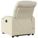 Fauteuil inclinable de massage électrique crème similicuir