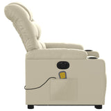 Fauteuil inclinable de massage électrique crème similicuir