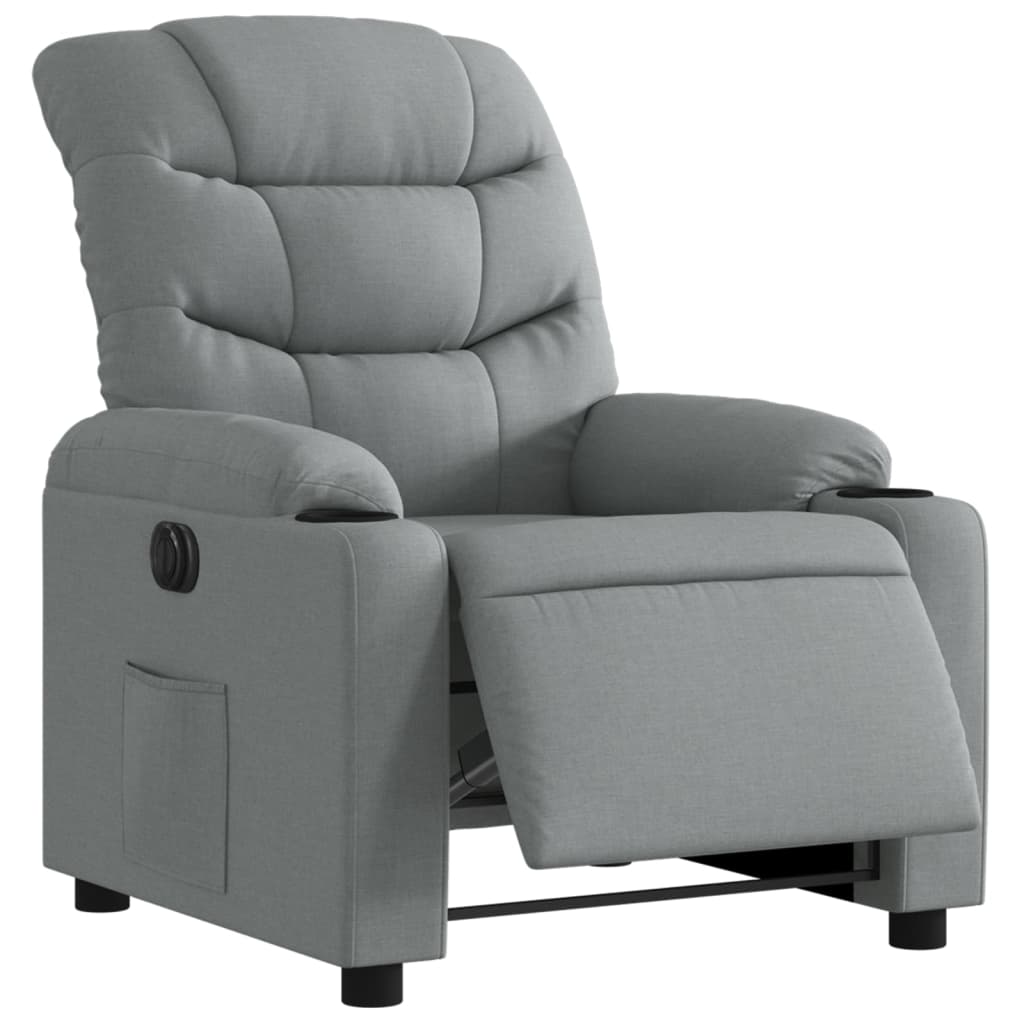 Fauteuil inclinable électrique Gris clair Tissu