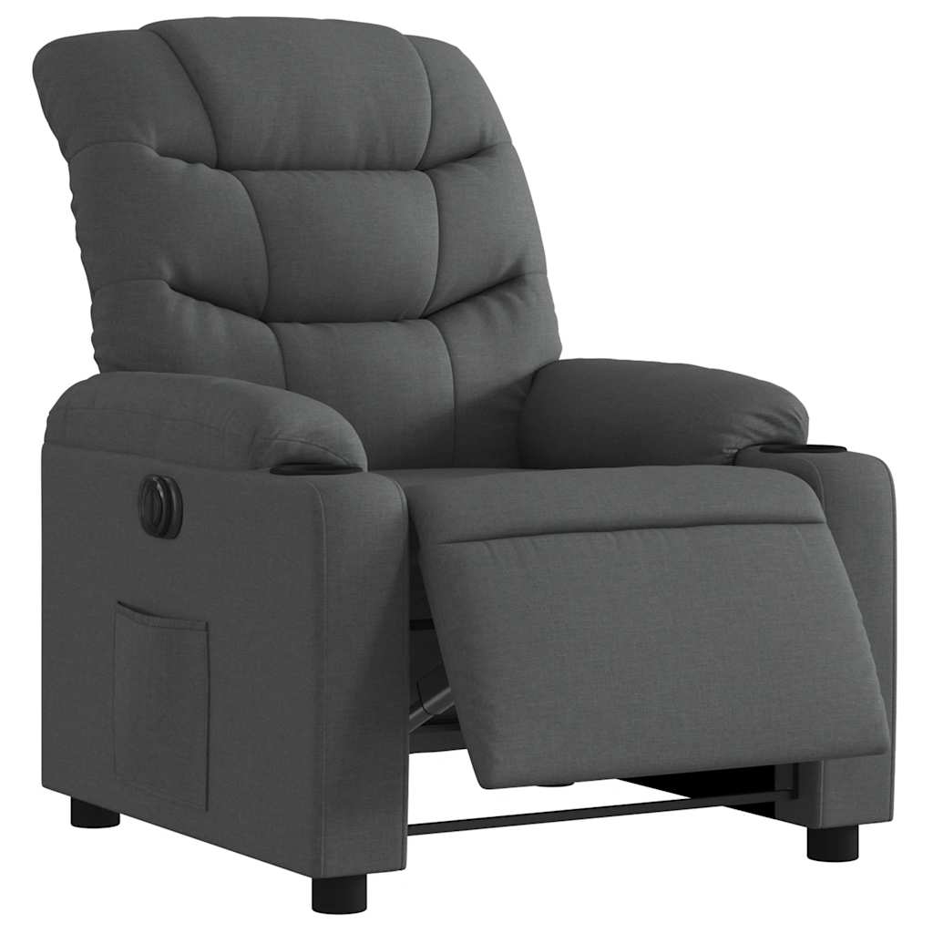 Fauteuil inclinable électrique Gris foncé Tissu