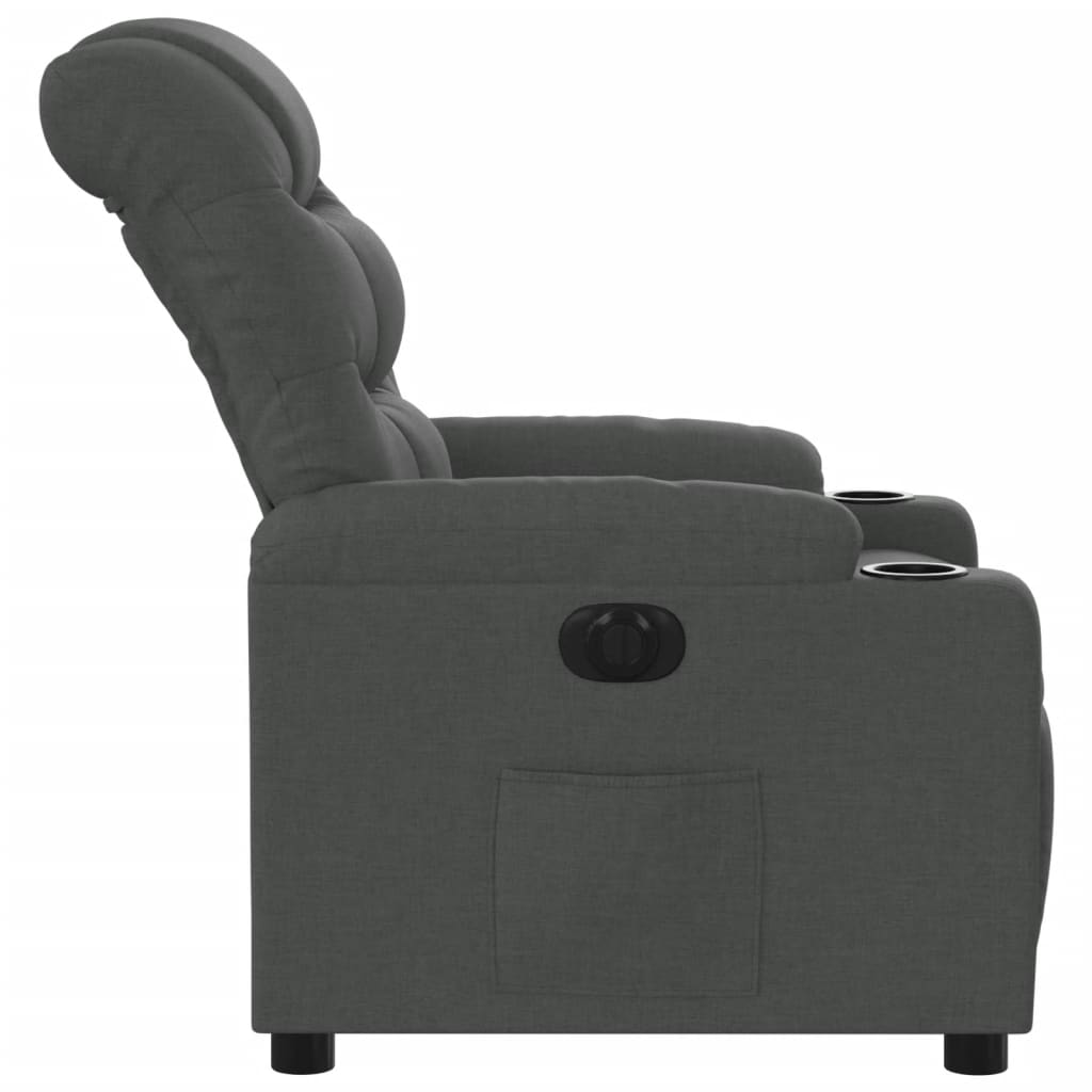 Fauteuil inclinable électrique Gris foncé Tissu