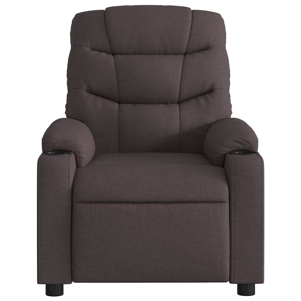 Fauteuil inclinable électrique Marron foncé Tissu