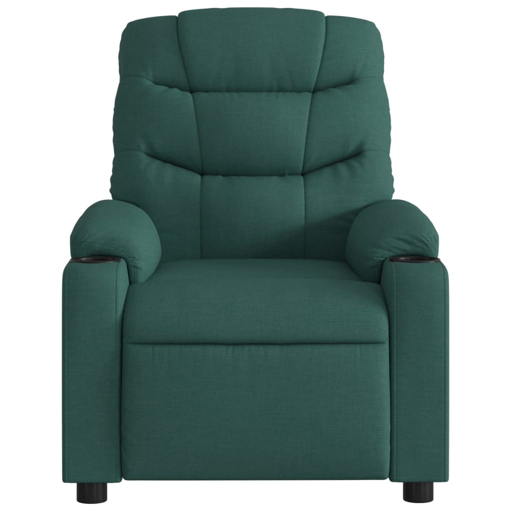 Fauteuil inclinable électrique Vert foncé Tissu