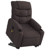 Fauteuil inclinable de massage Marron foncé Tissu