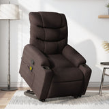 Fauteuil inclinable de massage Marron foncé Tissu
