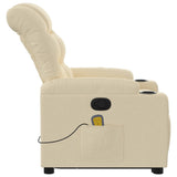 Fauteuil inclinable de massage Crème Tissu