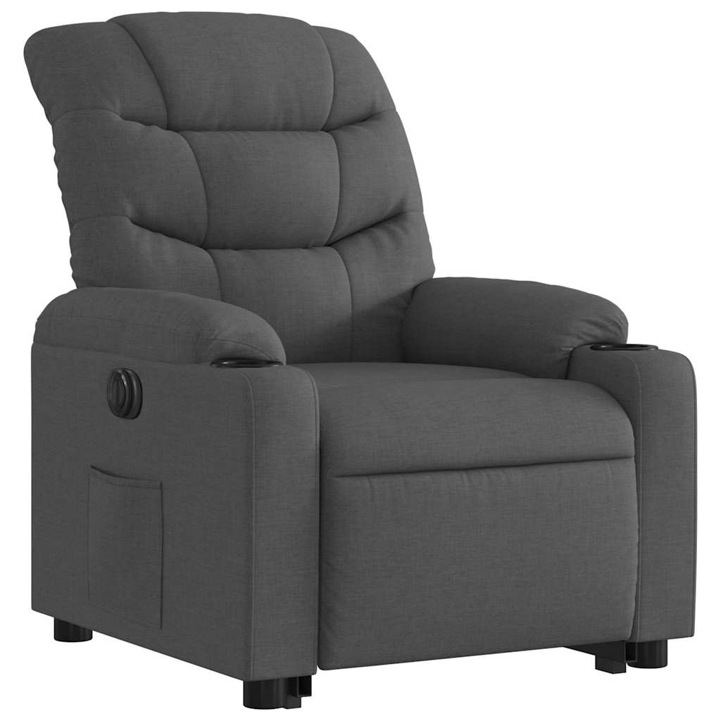 Fauteuil inclinable électrique gris foncé tissu