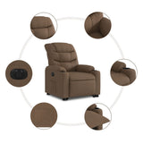 Fauteuil inclinable électrique marron tissu