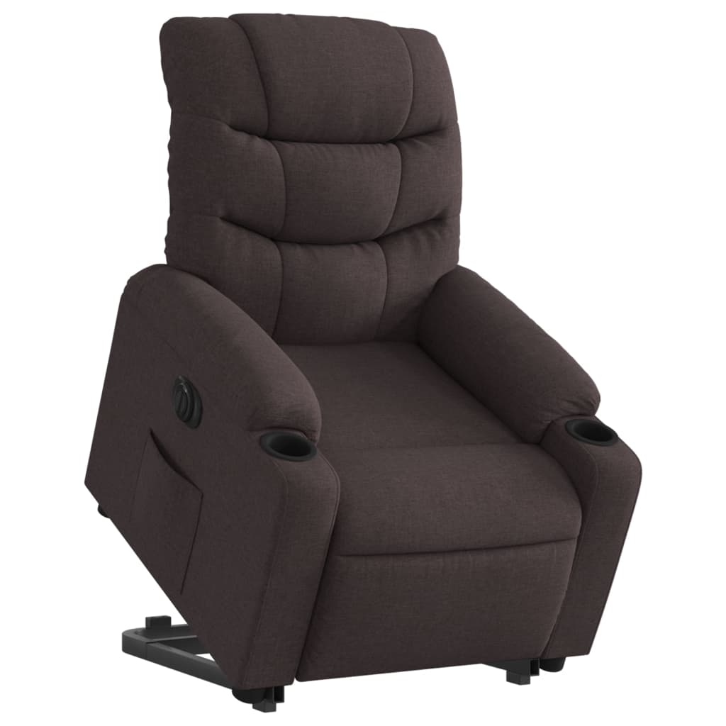 Fauteuil inclinable électrique marron foncé tissu